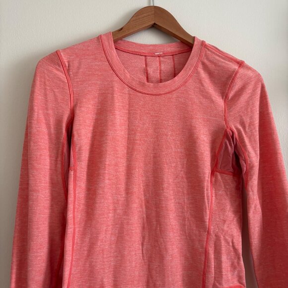 Lululemon Athletic Run Dash Long Sleeve Shirt Salmon Pink Women’s Size 6 - Picture 3 of 9